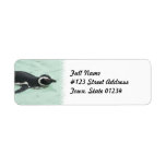 Swimming Penguin Return Address Label