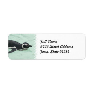 Swimming Penguin Return Address Label