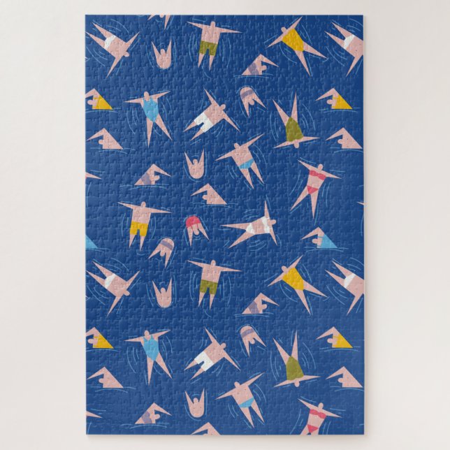 Swimming People Pattern Jigsaw Puzzle (Vertical)