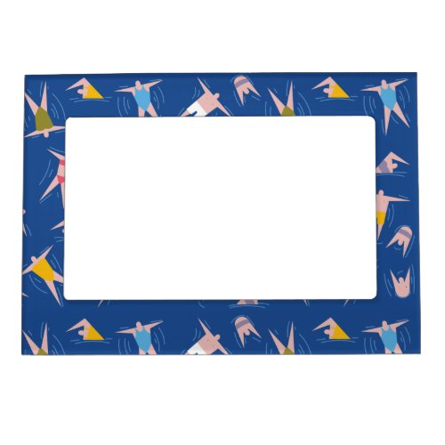 Swimming People Pattern Magnetic Frame