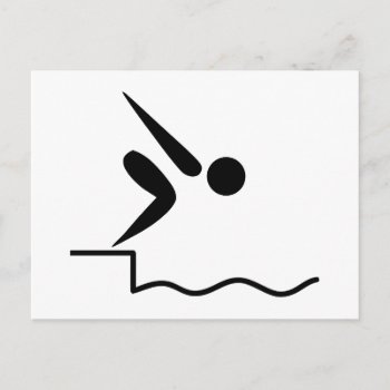 Swimming Pictogram Postcard by EnhancedImages at Zazzle
