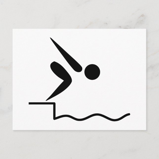 Swimming Pictogram Postcard (Front)