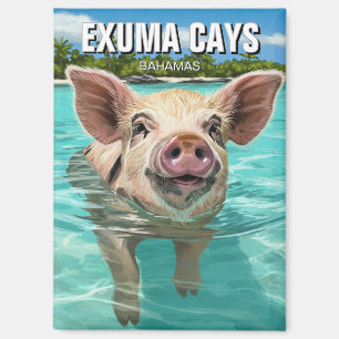 Swimming Pig Exuma Cays Bahamas Travel Magnet