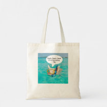 Swimming Pig is snorkeling in the Pond Tote Bag