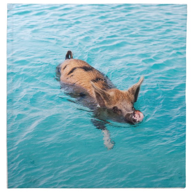Swimming pig of Exuma Napkin (Front)