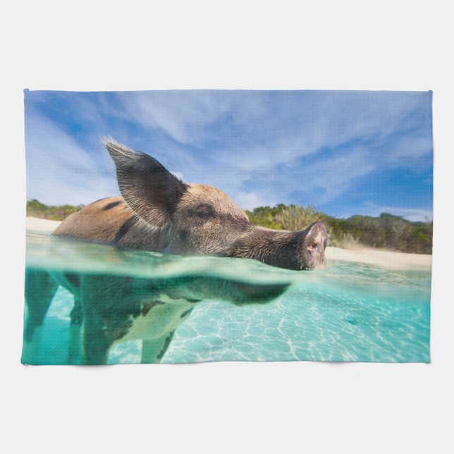 Swimming pig of Exuma Towel (Horizontal)