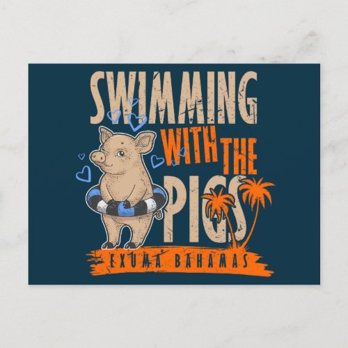 Swimming Pigs Bahamas Postcard Vacation Cruise