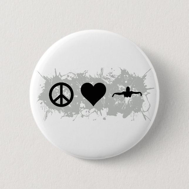 Swimming Pinback Button (Front)