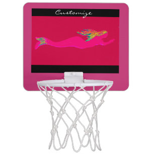 swimming pink mermaid any background Thunder_Cove Mini Basketball Hoop