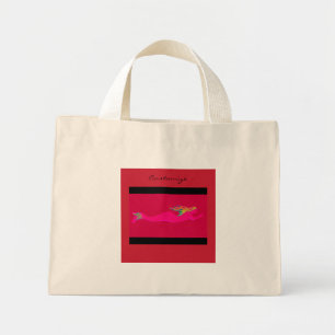 swimming pink mermaid mini tote bag