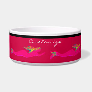 swimming pink mermaids bowl