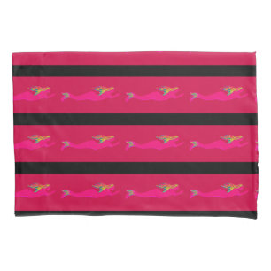swimming pink mermaids pattern pillow case