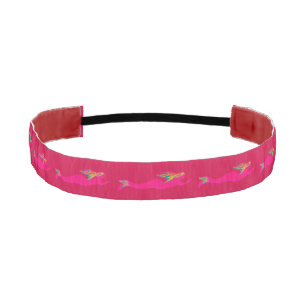swimming pink mermaids red athletic headband
