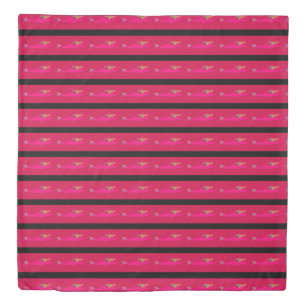 Swimming pink mermaids red/black duvet cover