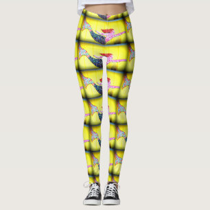 swimming pink mosaic mermaids leggings