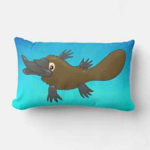 Swimming Platypus Lumbar Pillow