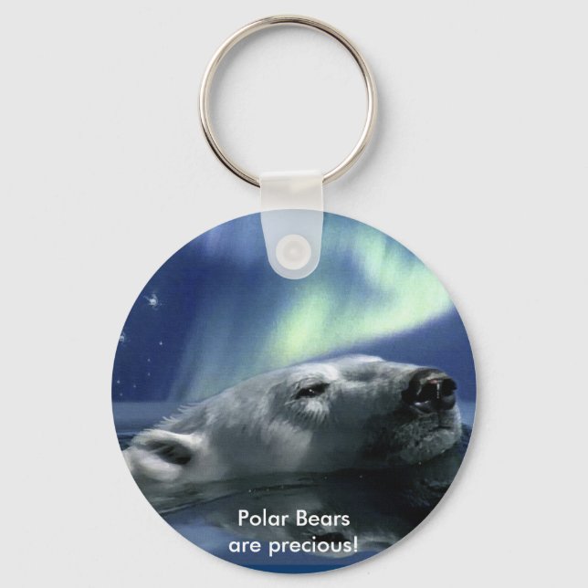 SWIMMING POLAR BEAR KEYCHAIN (Front)