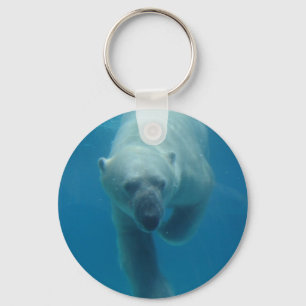 Swimming Polar Bear Keychain