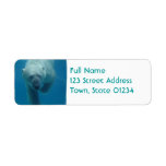 Swimming Polar Bear  Return Address Mailing Label