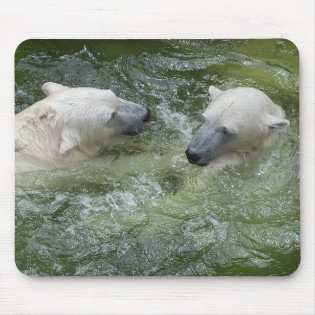 Swimming Polar Bears Mouse Pad (Front)
