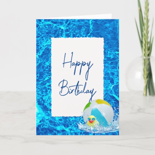 Swimming Pool Birthday Card