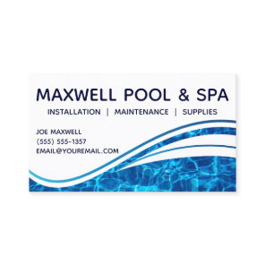Swimming Pool Blue Water Aqua Ripple Business Card
