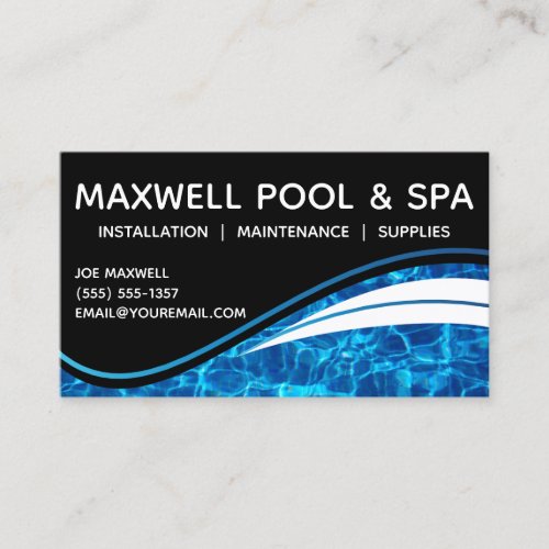 Swimming Pool Blue Water Aqua Ripple Business Card