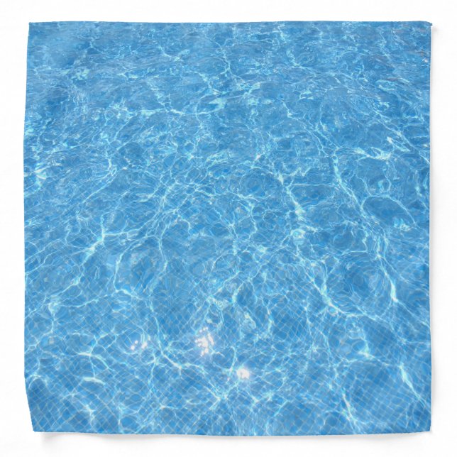 Swimming Pool Blue Water Aqua Template Trendy Bandana (Front)