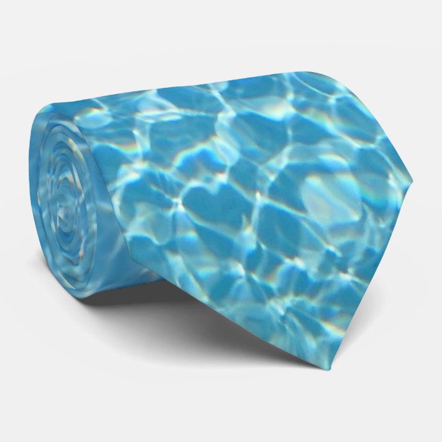 Swimming Pool Blue Water Beach Wedding Neck Tie (Rolled)