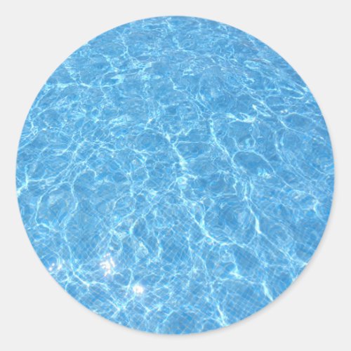 Swimming Pool Blue Water Trendy Blank Template Classic Round Sticker