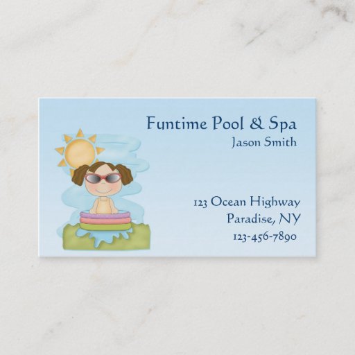Customizable Swimming Pool Business Card