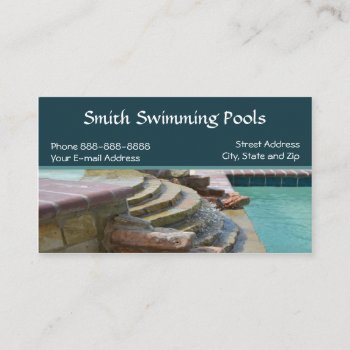 Swimming Pool Business Card by BusinessCardsCards at Zazzle