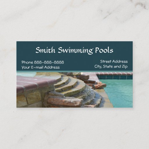 Customizable Swimming Pool Business Card