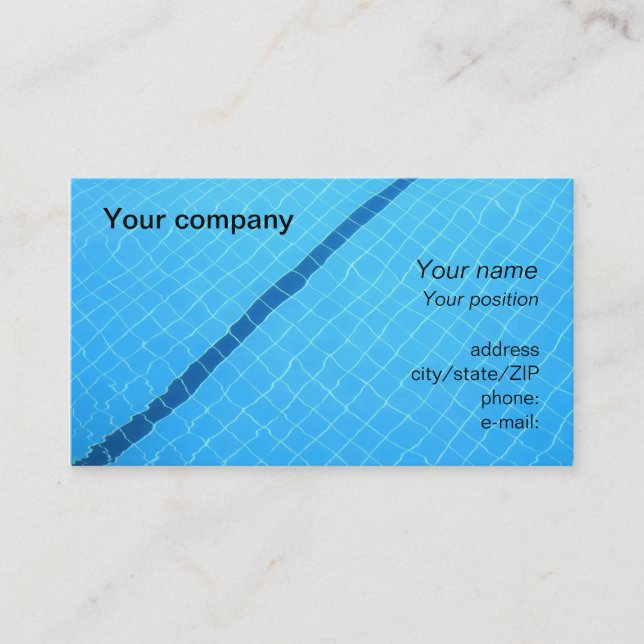 "Swimming pool" business card (Front)