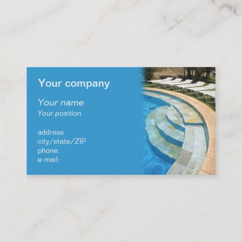Swimming pool business card