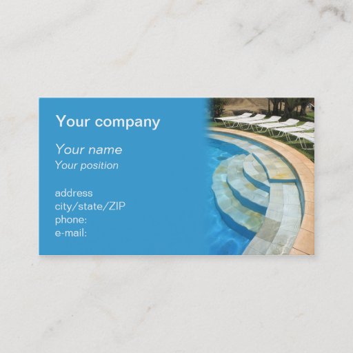 Customizable "Swimming pool" business card