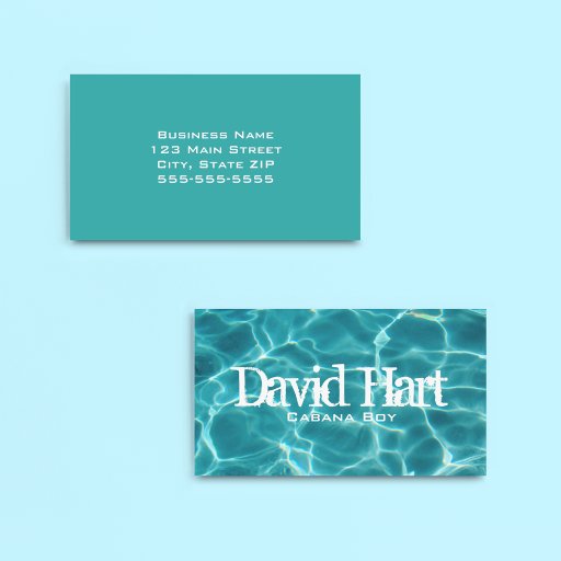Customizable Swimming Pool Profile Card Business Cards