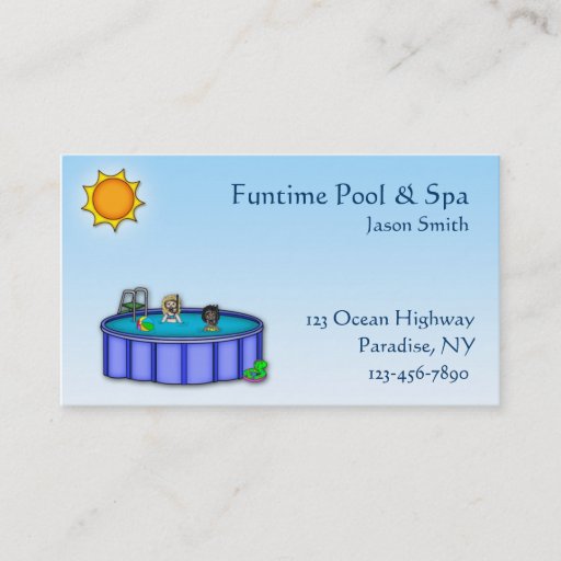 Customizable Swimming Pool Business Card