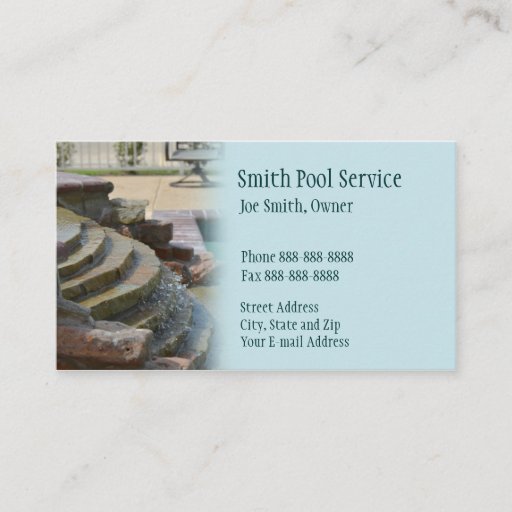 Customizable Swimming Pool Business Card