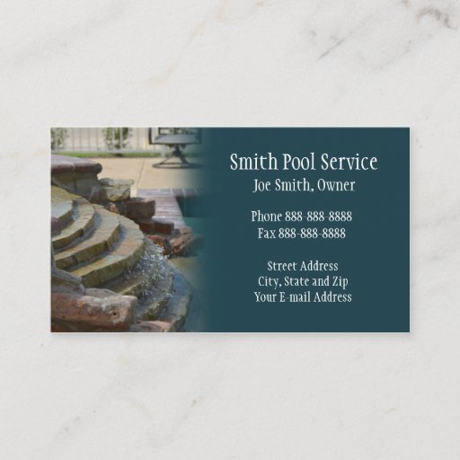 Customizable Swimming Pool Business Card