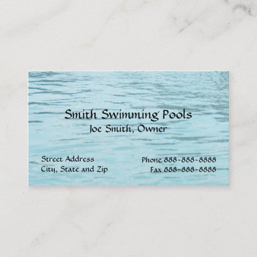 Customizable Swimming Pool Business Card