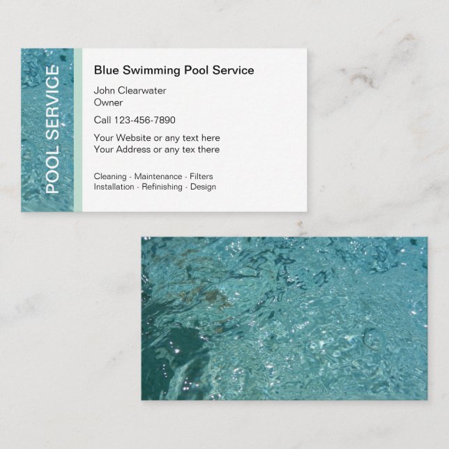 Swimming Pool Business Cards (Front/Back)