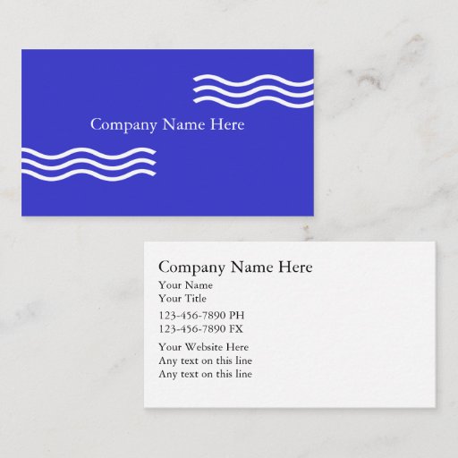 Customizable Swimming Pool Business Cards