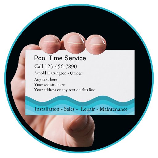 Customizable Swimming Pool Business Cards