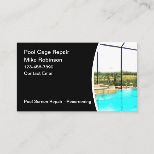 Swimming Pool Cage Rescreening Business Card