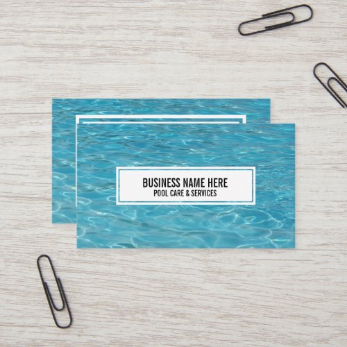 Swimming pool care aqua swim photo business card