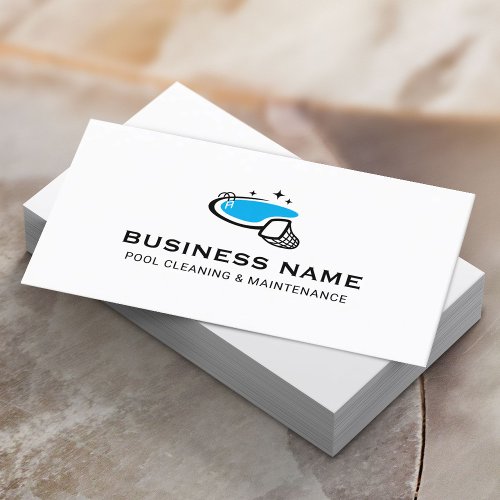 Swimming Pool Cleaning  Maintenance Service Business Card