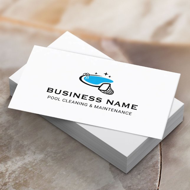 Swimming Pool Cleaning & Maintenance Service Business Card (Creator Uploaded)