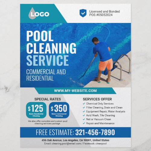 Swimming Pool Cleaning Services Flyer