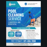 Swimming Pool Cleaning Services Flyer<br><div class="desc">Swimming Pool Cleaning Services Flyer, professionally designed to highlight the expertise behind your pool maintenance solutions. Infused with a refreshing blend of blue and sea green, this design reflects your dedication to maintaining pristine pool environments. Personalize this template to showcase your specific pool cleaning offerings, from routine maintenance to water...</div>